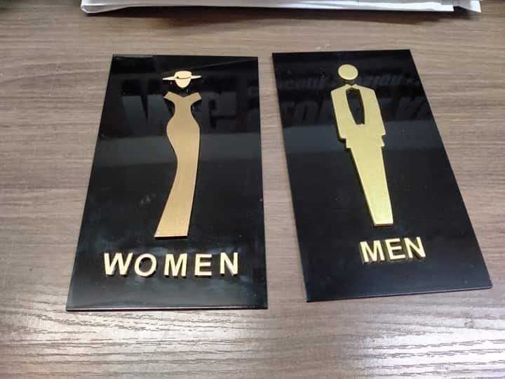room-signage | engraving | men and women